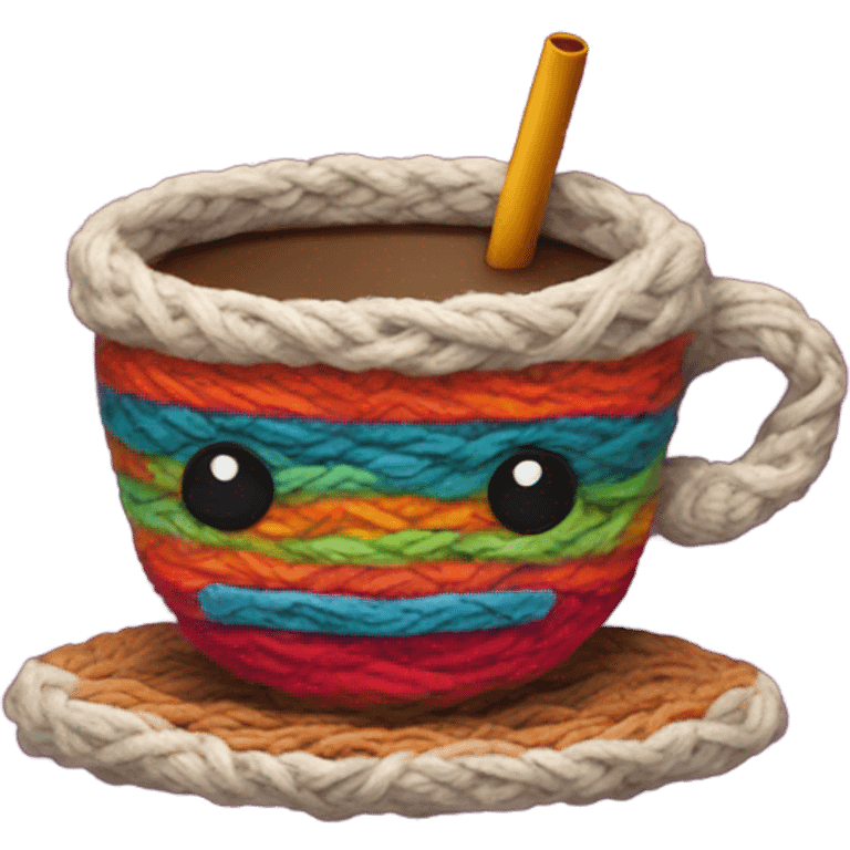 Yarn coffee cup emoji