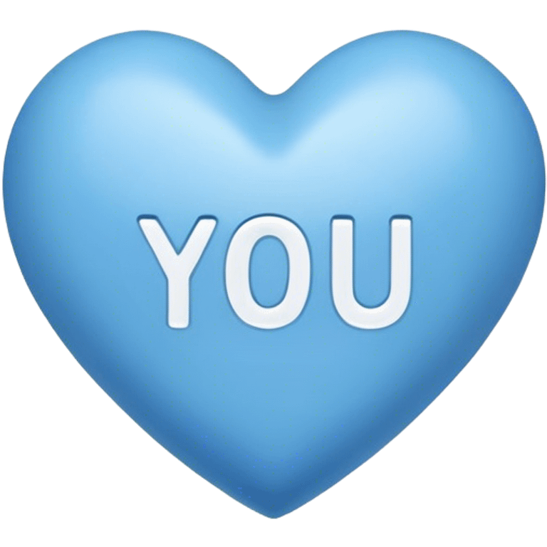 Blue heart with the words I Love You Ry in the middle  emoji