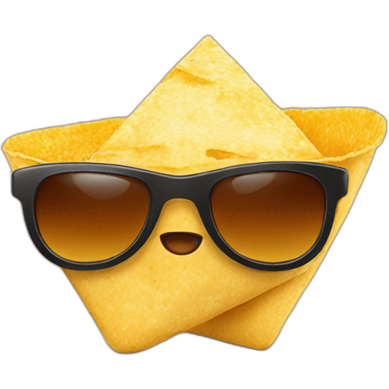 tortilla chip with sunglasses on top emoji