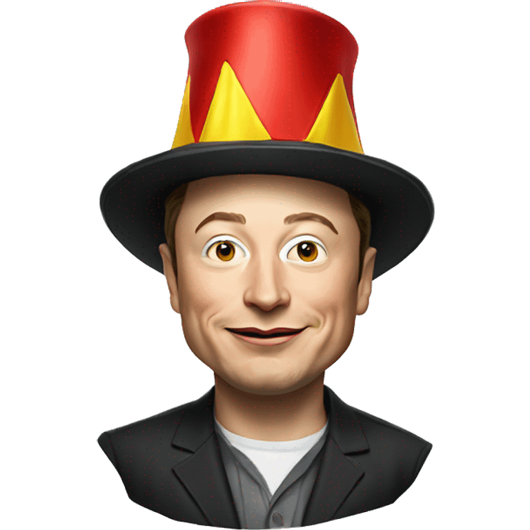 elon musk with clown hat emoji