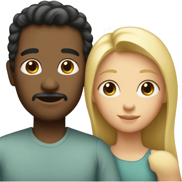 blonde mother and daughter and black hair father emoji