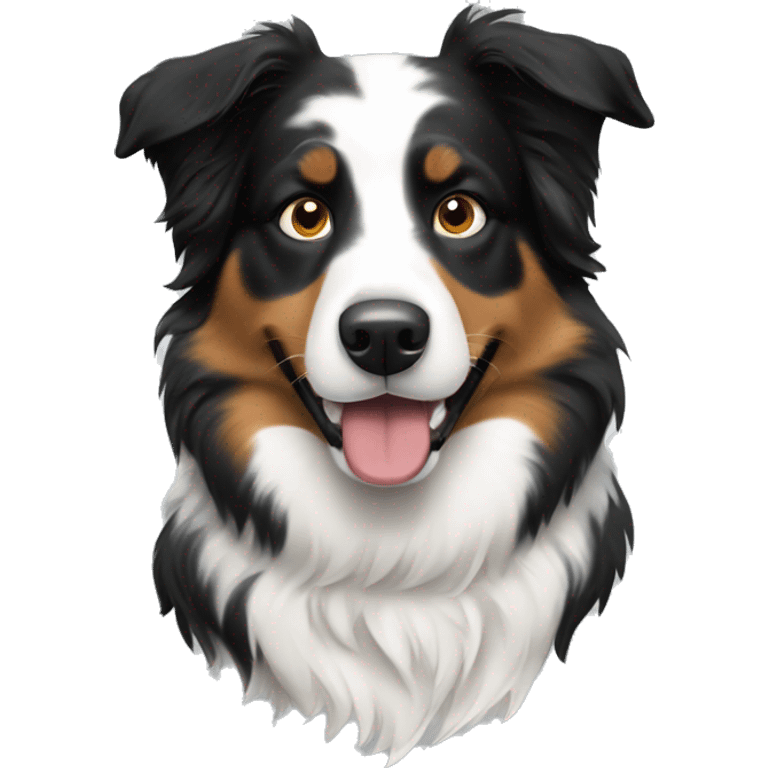 Black and white Australian shepherd dog  emoji