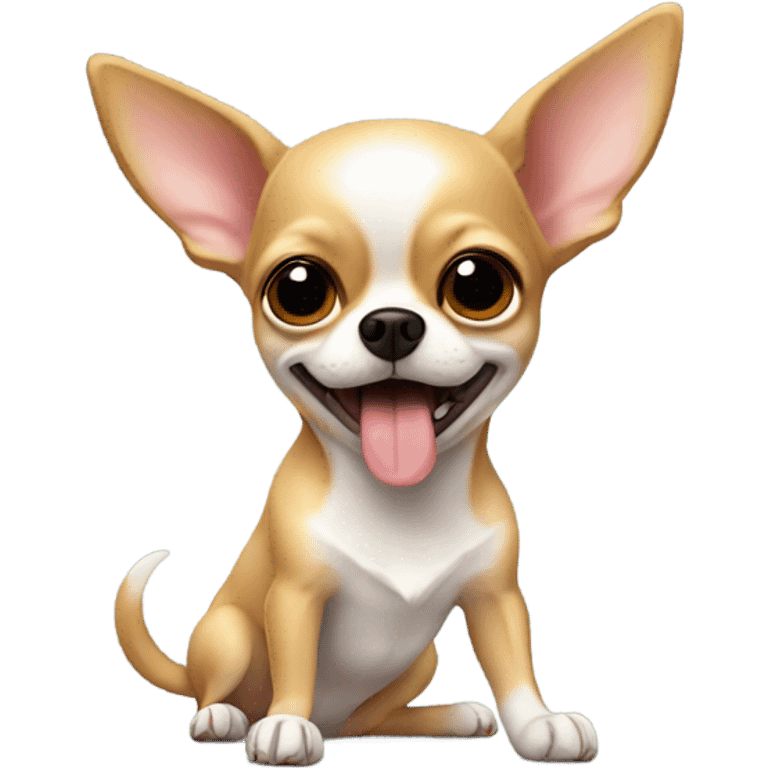 Chihuahua licking paws emoji