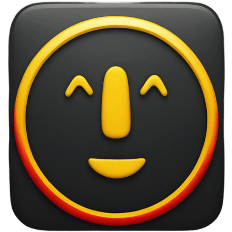 A black and red rectangle with a medium sized yellow circle in the middle emoji