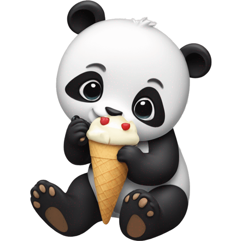 Panda eating ice cream emoji