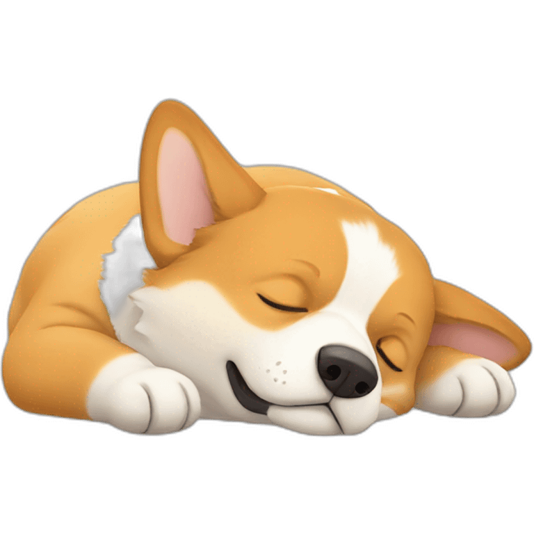 sleeping corgi lying down emoji