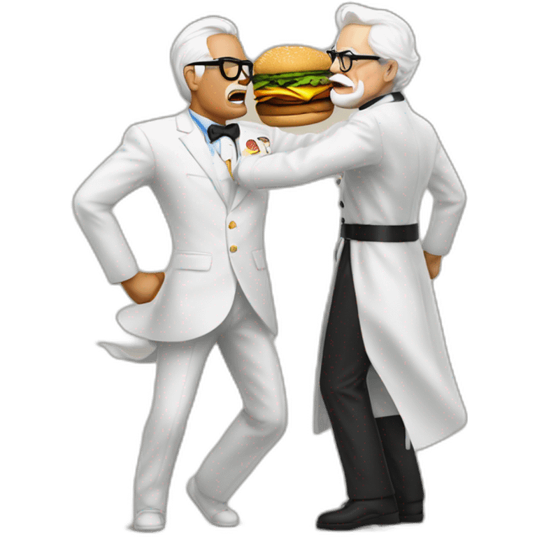 Mc Donald and colonel sanders fighting emoji