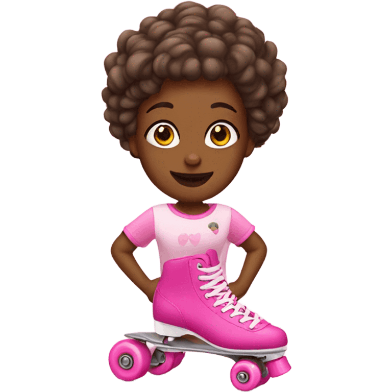 Girl with pink roller skates emoji