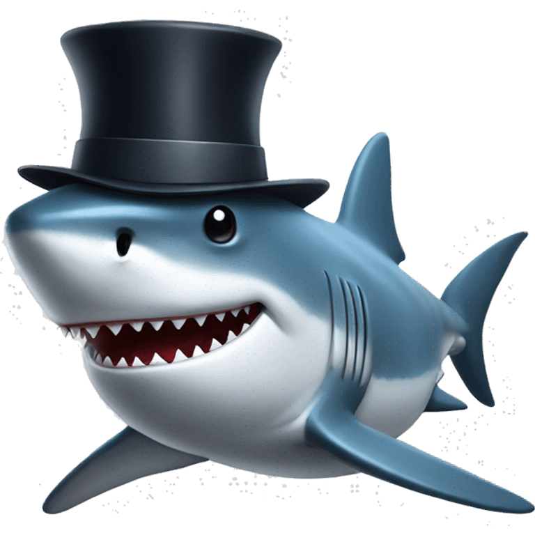 shark with tophat emoji