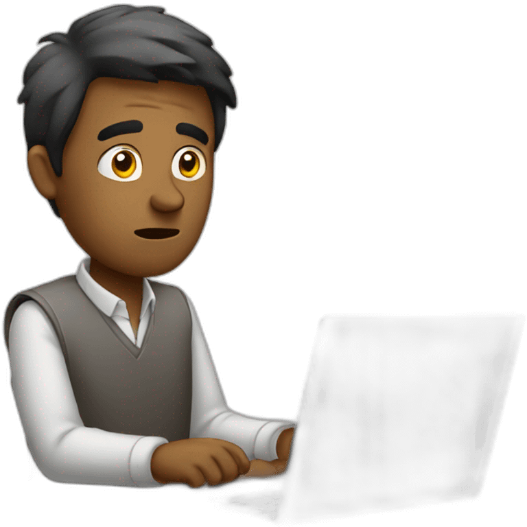 confused man with laptop emoji