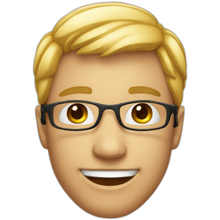 Smiling face wearing Apple Vision Pro emoji