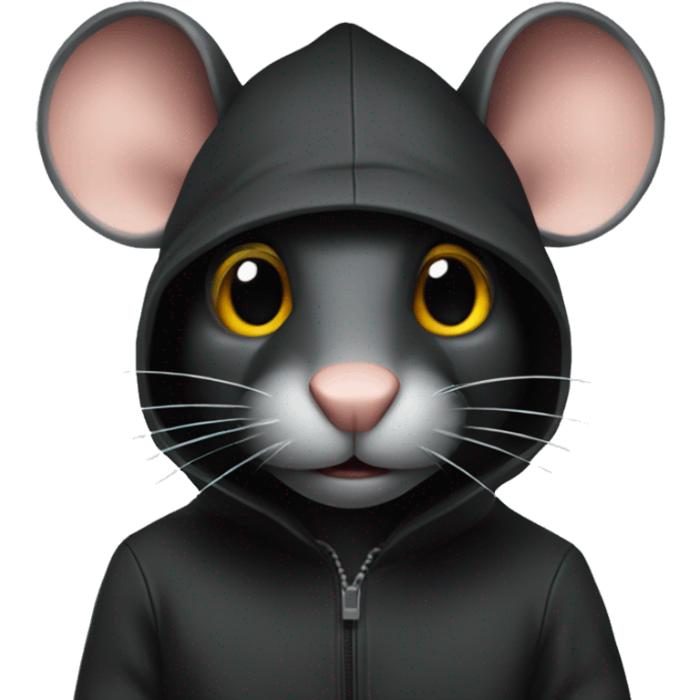 A black rat as a hacker emoji