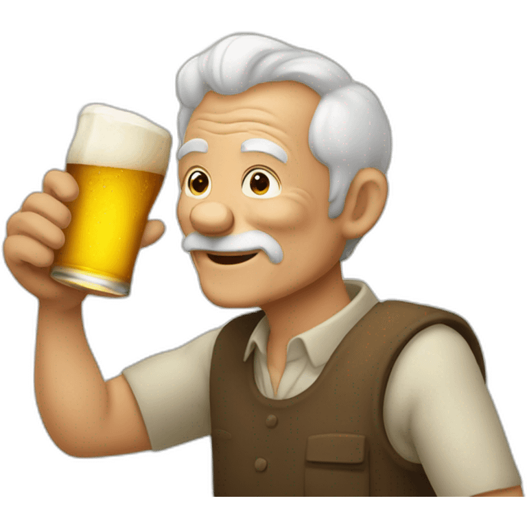 Old man drink beer emoji