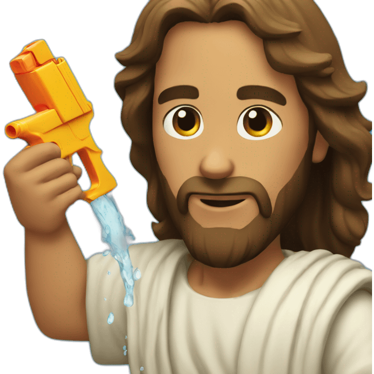 jesus and water gun emoji