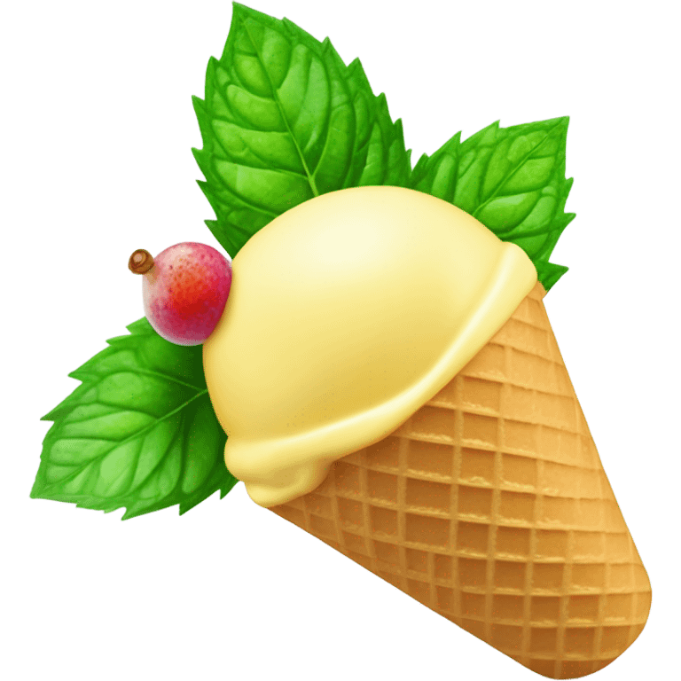 Passion fruit ice cream emoji