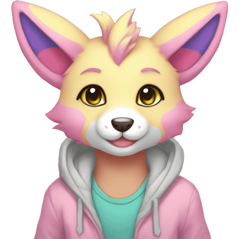 Kawaii colorful pastel anthro fursona Fakemon emoji