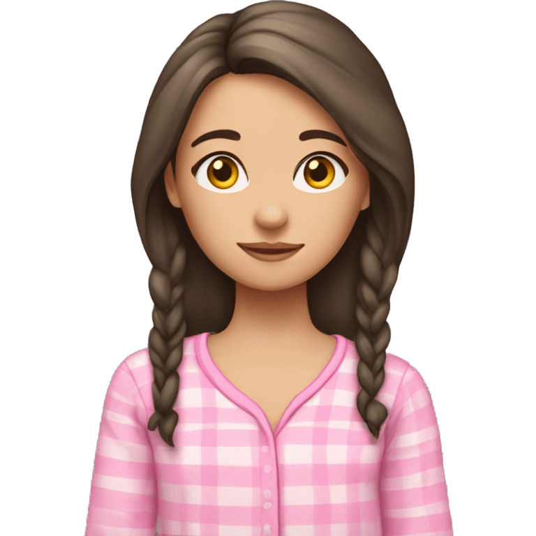 Girl named Maura long dark hair deer face pink pjs  emoji