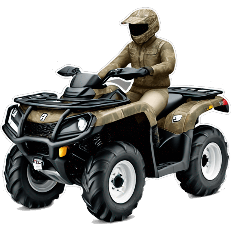 Pareja subidos en una canam outlander atv 500 camo emoji