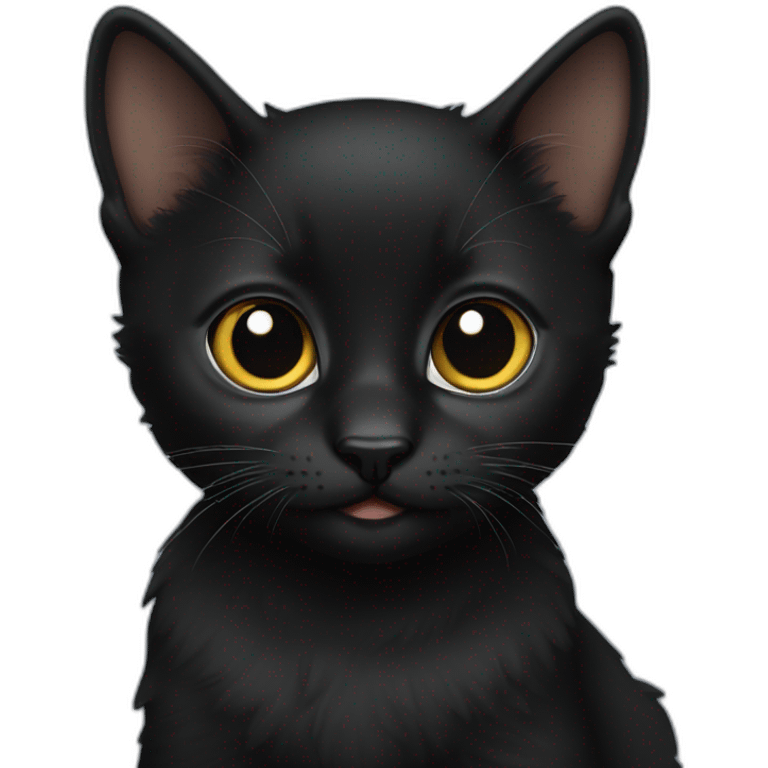 Full Black kitten emoji