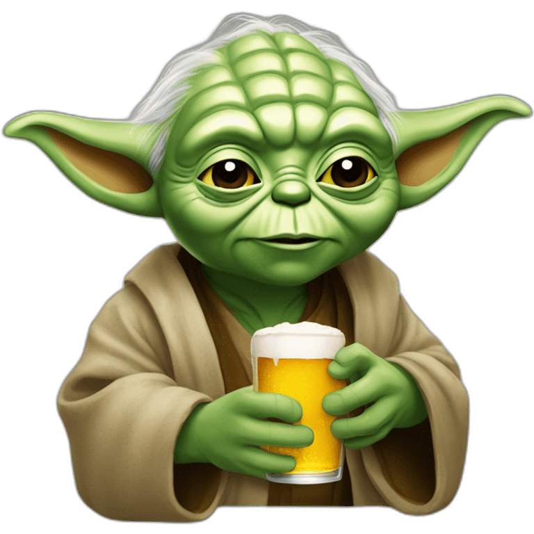 Yoda buvant une bière emoji