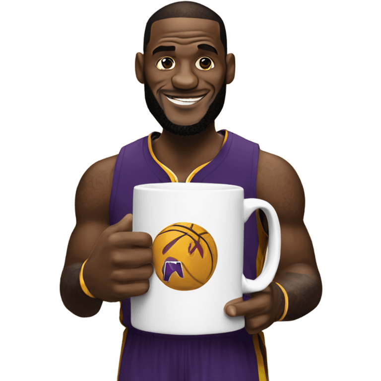 LeBron with a mug emoji