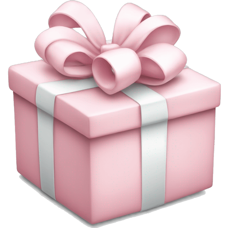 light pink christmas gift with white bow emoji