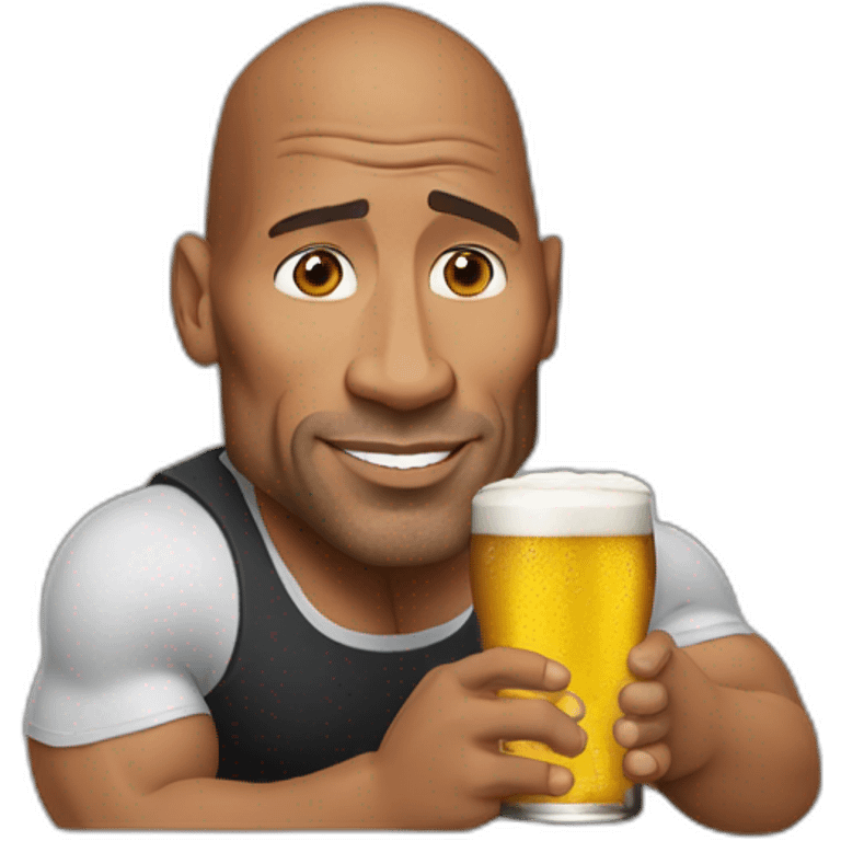 Dwayne Johnson avec une bierre emoji