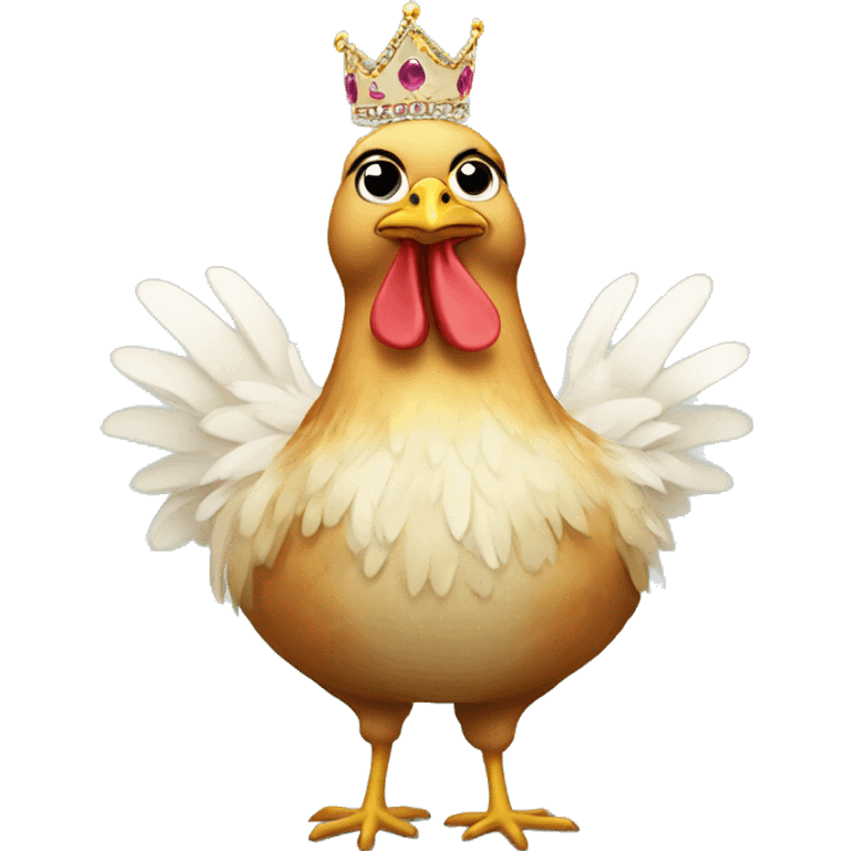 Chicken wearing a tutu and tiara emoji