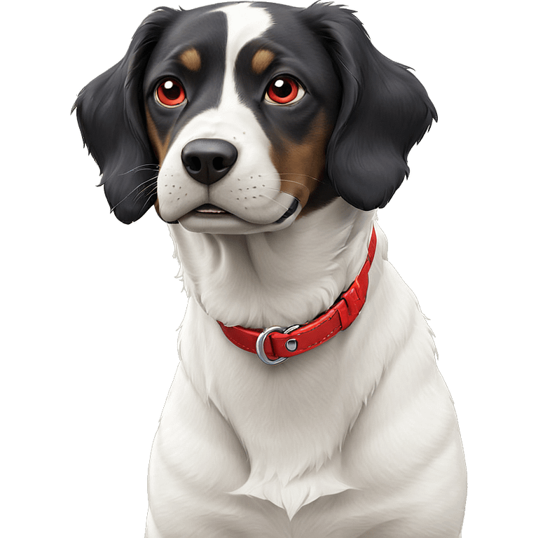 realistic dog with red collar emoji