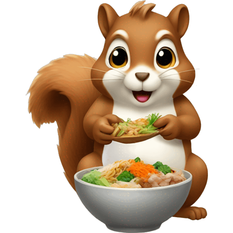 squirrel eating korean food emoji