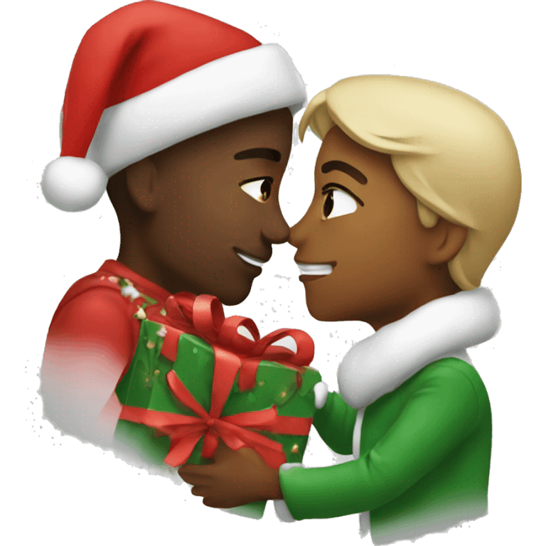 christmas kiss emoji