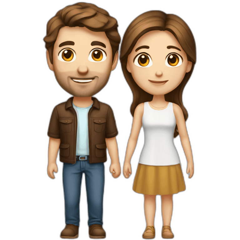 European couple Brown haired emoji