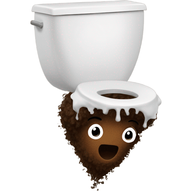 A pile of Poo with Afro hair and 2 legs running away from toilet emoji