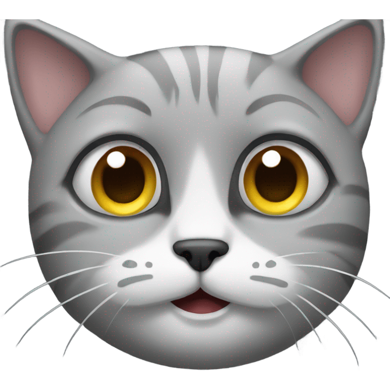 Cat gray crying  emoji