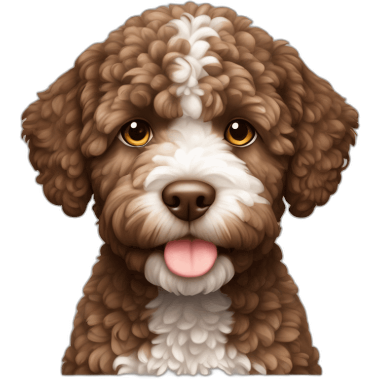 lagotto romagnolo all brown with white paws emoji