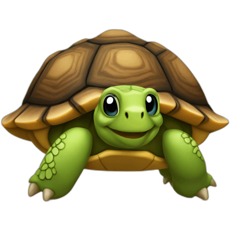 Une tortue en bois emoji