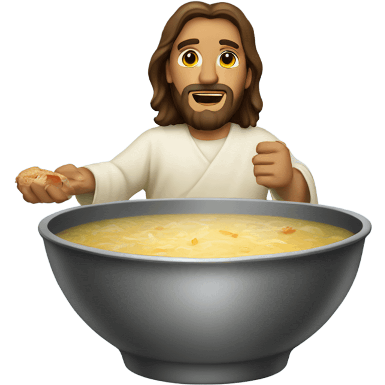 Jesus making chicken soup emoji