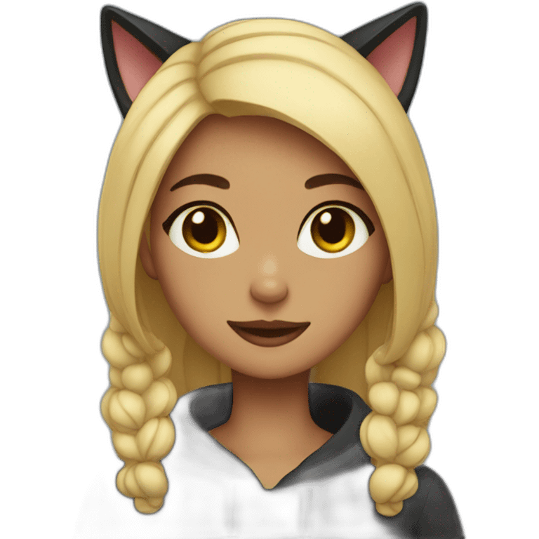 Black cat girl emoji