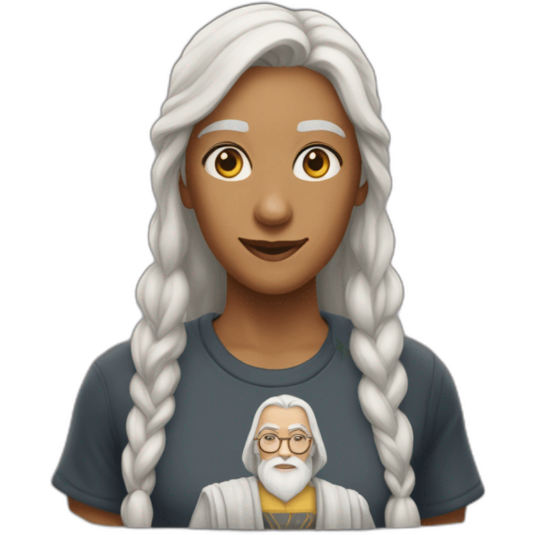 Dumbledore with "Sude" written on her T-shirt emoji