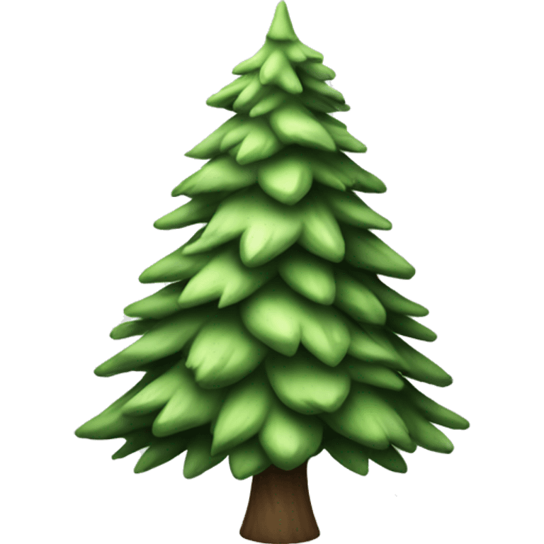  actual white fir christmas tree isolated.  emoji