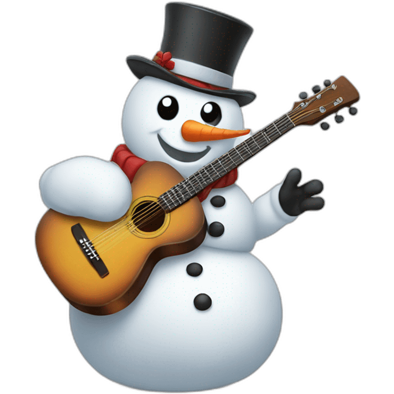 snowman with guitarre emoji