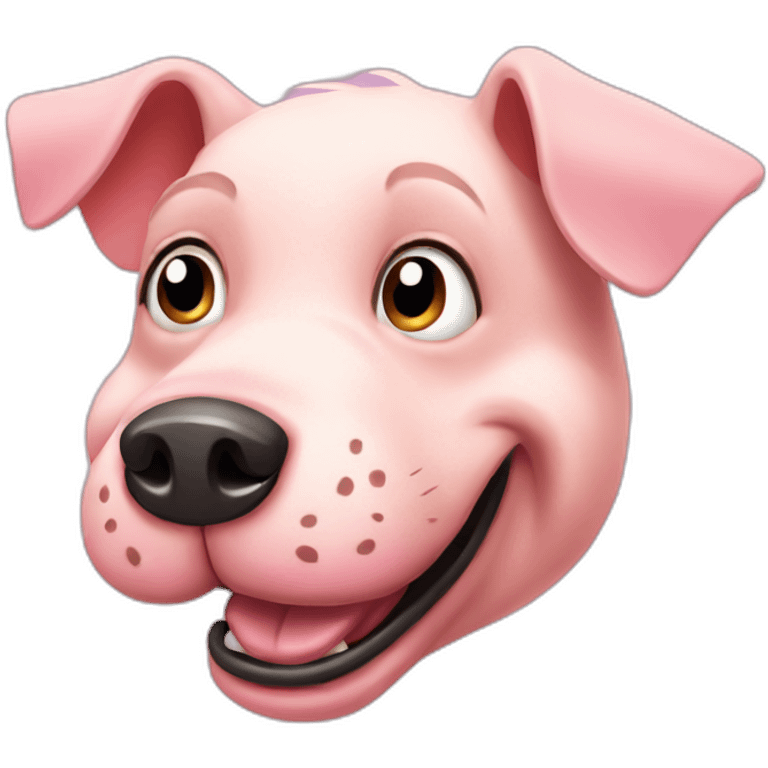 silly piggy doggy emoji