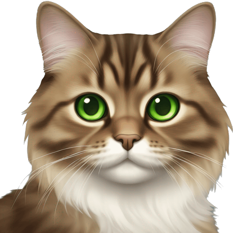 Brown and black Siberian cat with green eyes dressed as obi wan kenobi emoji