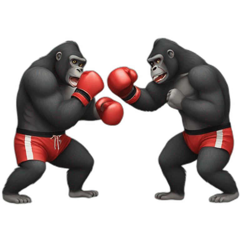 Two gorilla boxing emoji