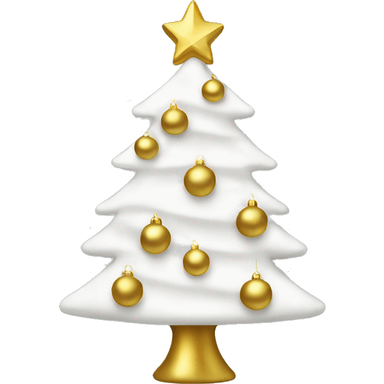 white Christmas tree with gold decorations emoji