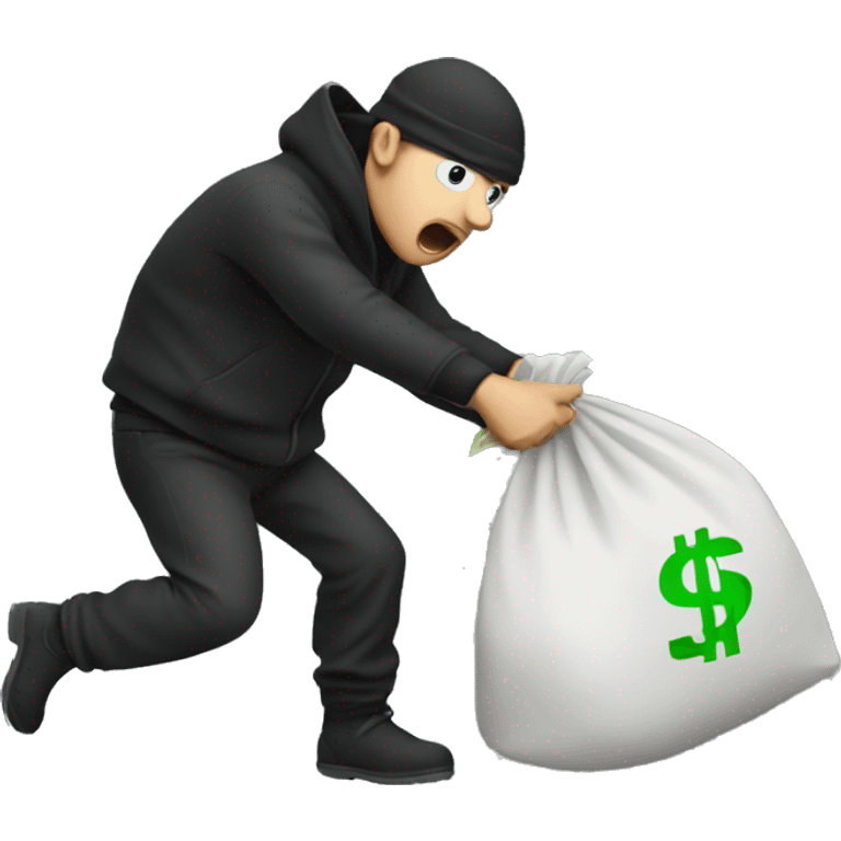 Thief stealing a bag of money emoji