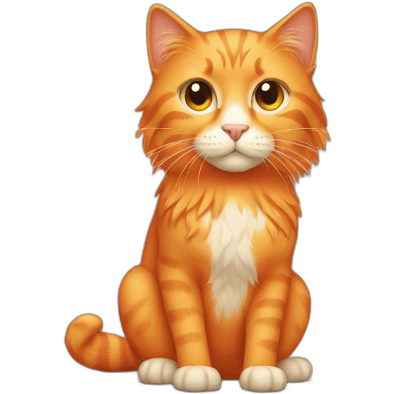 orange cat with long hair emoji