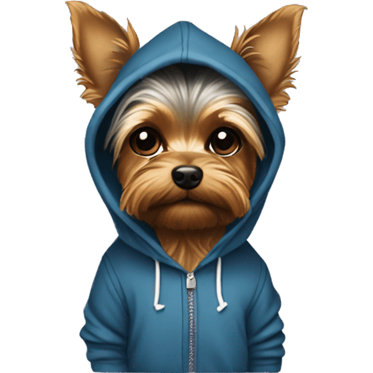 Yorkie wearing hoodie  emoji