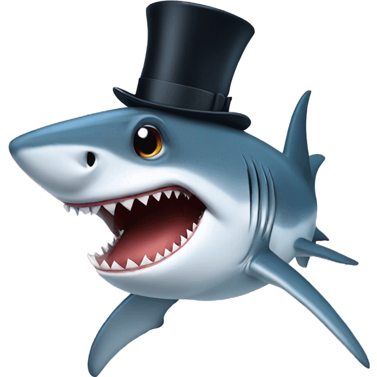 Shark with a top hat emoji