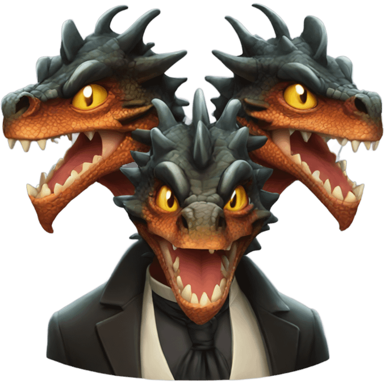 Classy three headed dragon emoji